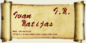 Ivan Matijaš vizit kartica